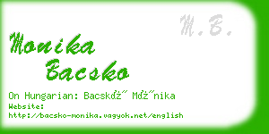 monika bacsko business card